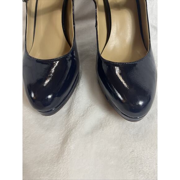 Naturalizer NWOB Mary Janes Talissa French Navy Patent Leather Pump Women Size 8 - Picture 5 of 15